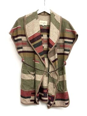 Wilfred wool  wrap vest + leather belt
